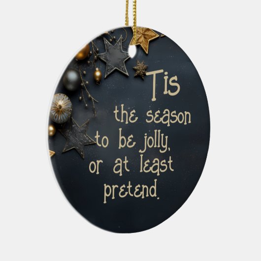 皮肉パーソナライズされたなクリスマスの飾り セラミックオーナメント (右)