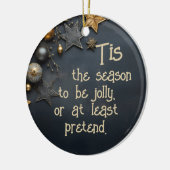 皮肉パーソナライズされたなクリスマスの飾り セラミックオーナメント (左)