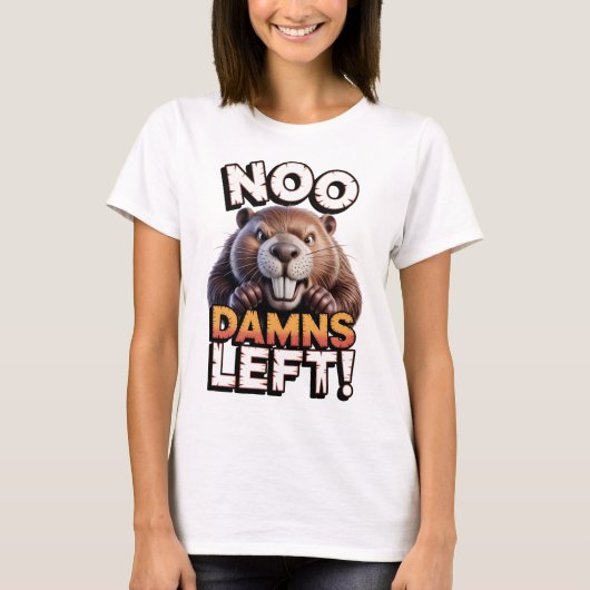 皮肉ビーバー もう耐えられない 面白い動物 Tシャツ (正面)
