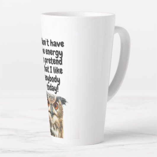 皮肉フクロウおもしろい引用文 カフェラテマグ (右アングル)