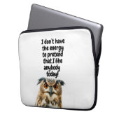 皮肉フクロウおもしろい引用文 ラップトップスリーブ (正面左)