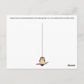 皮肉フクロウ – 葉書 ポストカード (裏面)