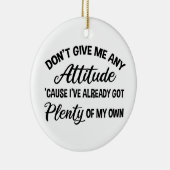 皮肉与えな態度はおもしろいするな セラミックオーナメント (右)