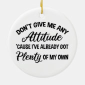 皮肉与えな態度はおもしろいするな セラミックオーナメント (裏面)