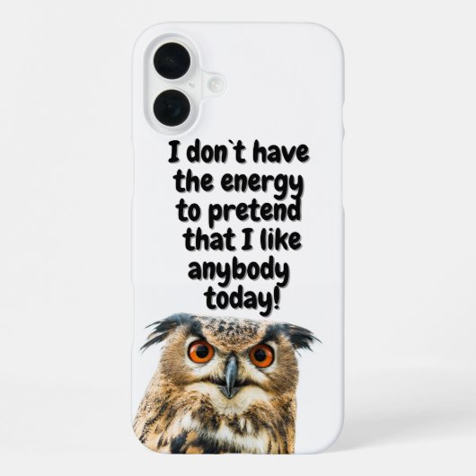 皮肉屋さんのフクロウの面白い引用 iPhoneケース (裏面)