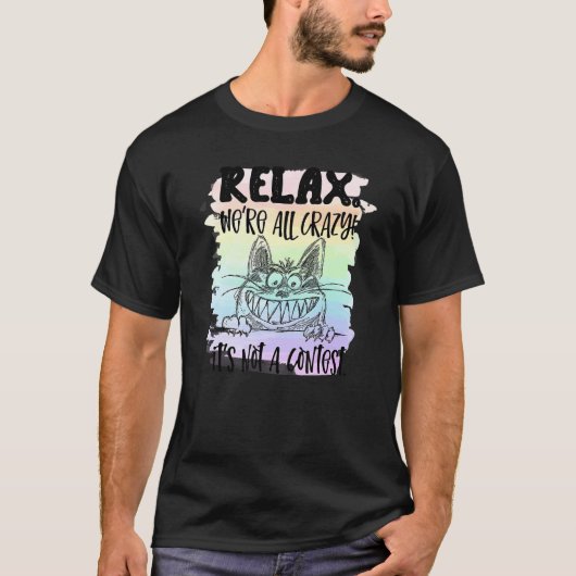皮肉屋なリラックス猫 Tシャツ (正面)