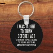 皮肉教えを考える前におもしろいした キーホルダー (正面)