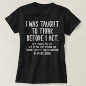 皮肉教えを考える前におもしろいした Tシャツ (デザイン正面)