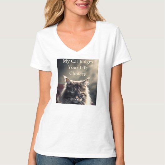 皮肉猫に判断される Tシャツ (正面)