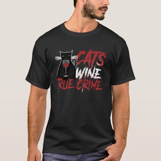 皮肉猫ワイン トルー・クライム 酒飲み依存症 アウト Tシャツ (正面)