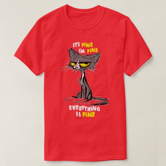 皮肉素晴らしなおもしろい猫 Tシャツ (デザイン正面)