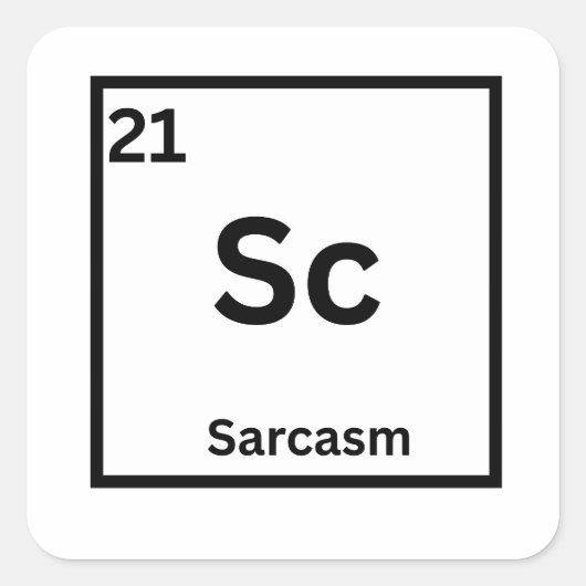 皮肉要素おもしろ科学ユーモア スクエアシール (正面)
