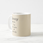 皮肉 – しわの反対 コーヒーマグカップ (正面左)