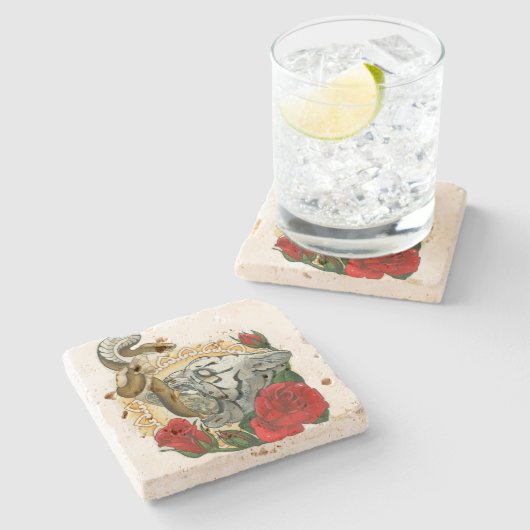 "皮肉" ストーンコースター (横)