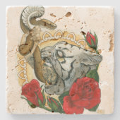 "皮肉" ストーンコースター (正面)