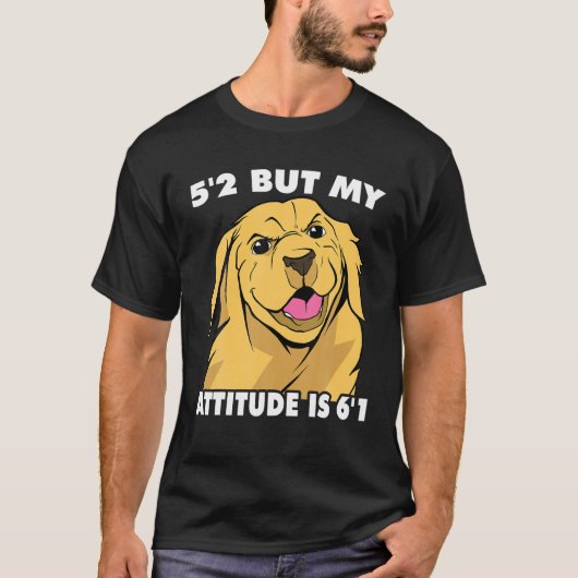 皮肉 – 5'2ですが、私の態度は6'1動物ロ Tシャツ (正面)