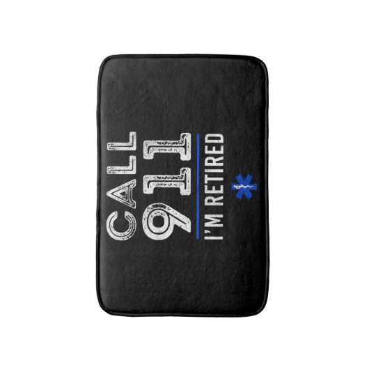 皮肉EMT救急医療隊員EMS緊急コール911 バスマット (正面縦)