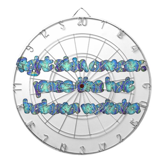 皮膚がんと戦おう、帽子をかぶろう、ハクナマタタ ダーツボード (正面)