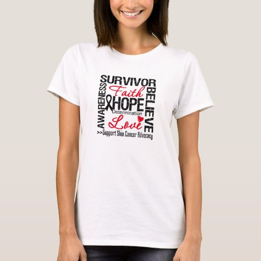 皮膚がん生存者のモットー Tシャツ (正面)