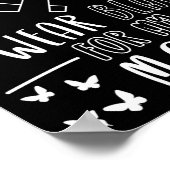 皮膚がん私の母メラノーマのための衣服ブラック ポスター (角)