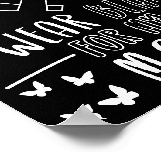 皮膚がん私の母メラノーマのための衣服ブラック ポスター (角)