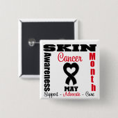 皮膚がん認識度月ハートリボン 缶バッジ (正面&裏面)