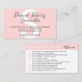 皮膚フィラーがアドバイスアフターケアを避ける 名刺 (正面/裏面)