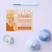 皮膚気にエステティシャン事業サロンポップ・アートのアップイベント チラシ (シングル)