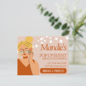 皮膚気にエステティシャン事業サロンポップ・アートのアップイベント ポストカード (スタンド正面)