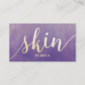 皮膚気にエレガントエステティシャン水の色パープル 名刺 (正面)