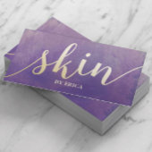 皮膚気にエレガントエステティシャン水の色パープル 名刺