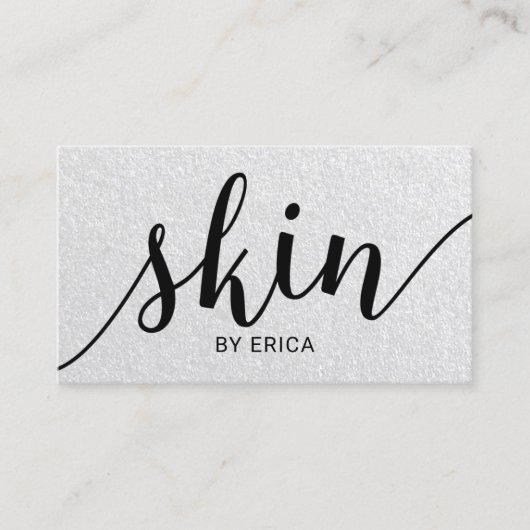 皮膚気にタイポグラフィエレガントエステティシャン 名刺 (正面)