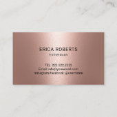 皮膚気にタイポグラフィバラ金ゴールドエステティシャン 名刺 (裏面)