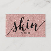 皮膚気にタイポグラフィバラ金ゴールドグリッターエステティシャン 名刺 (正面)