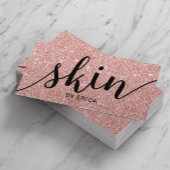 皮膚気にタイポグラフィバラ金ゴールドグリッターエステティシャン 名刺