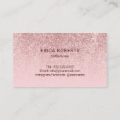 皮膚気にバラ金ゴールドグリッタータイポグラフィエステティシャン 名刺 (裏面)