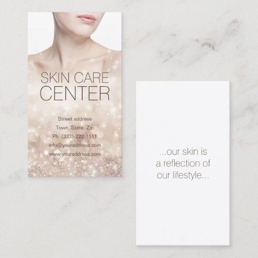 皮膚気に中央の皮膚科医きらめくカード 名刺 (正面/裏面)