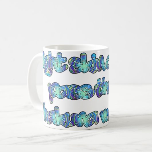 皮膚癌と戦って、帽子を渡すHakuna Matata コーヒーマグカップ (正面左)