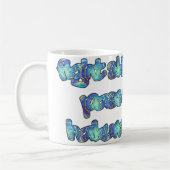 皮膚癌と戦って、帽子を渡すHakuna Matata コーヒーマグカップ (左)