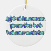 皮膚癌と戦って、帽子を渡すHakuna Matata セラミックオーナメント (正面)