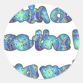 皮膚癌と戦って、帽子を渡すHakuna Matata ラウンドシール (正面)