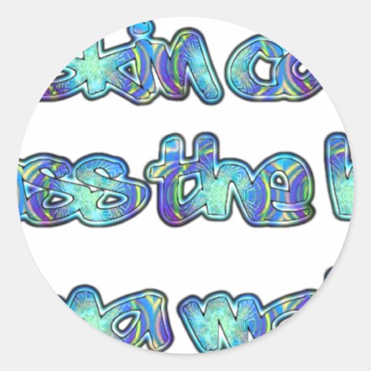 皮膚癌と戦って、帽子を渡すHakuna Matata ラウンドシール (正面)