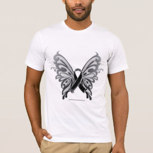 皮膚癌の蝶リボン Tシャツ