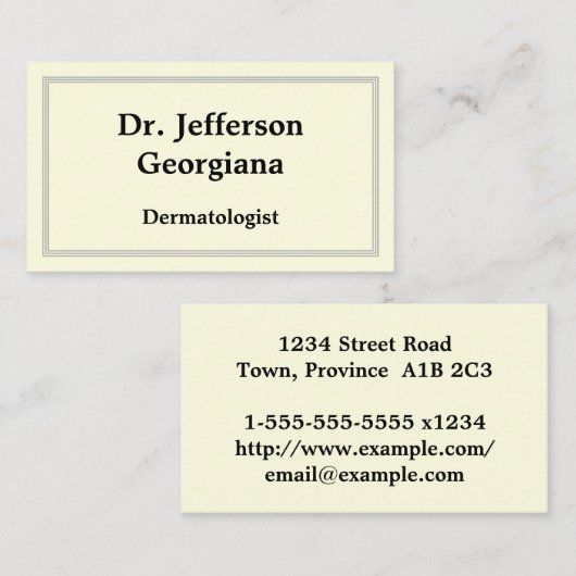 皮膚科エレガント学者名刺 名刺 (正面/裏面)
