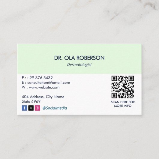 皮膚科クリニック事業 | クリーンアポイントメント 名刺 (正面)