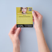 皮膚科スタイリッシュ学者、皮膚科クリニック、QRコード チラシ (手)