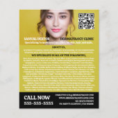 皮膚科スタイリッシュ学者、皮膚科クリニック、QRコード チラシ (正面)