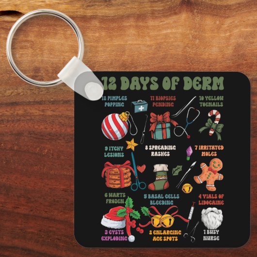 皮膚科ナースメリークリスマス12日のDerm キーホルダー (正面)