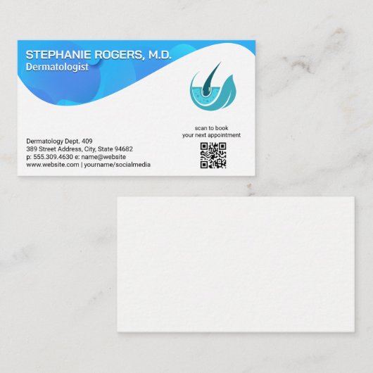 皮膚科ロゴ | QRコードカスタム 名刺 (正面/裏面)