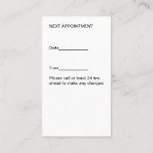 皮膚科医の医療アポイントメントカード垂直 予約カード (裏面)
